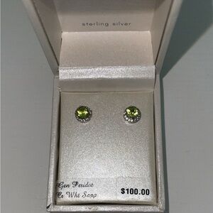Radiant Gem Collection - Sterling Silver Peridot Earrings